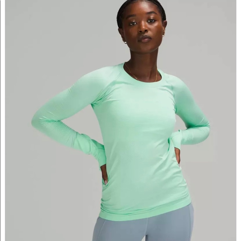 New Lululemon Size 12 Swiftly Tech Long Sleeve Shirt 2.0 Wild Mint NWOT